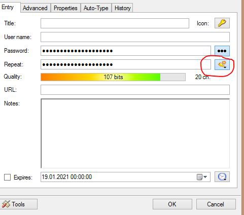 KeePass - Passwortgenerator auswählen und anpassen
