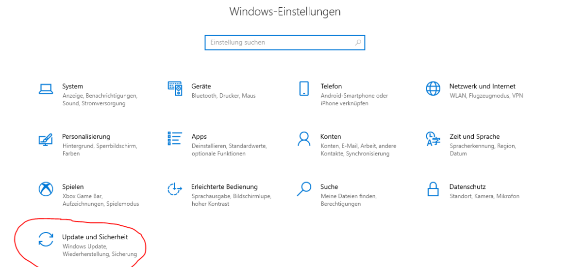 Windows 10: Update und Sicherheit
