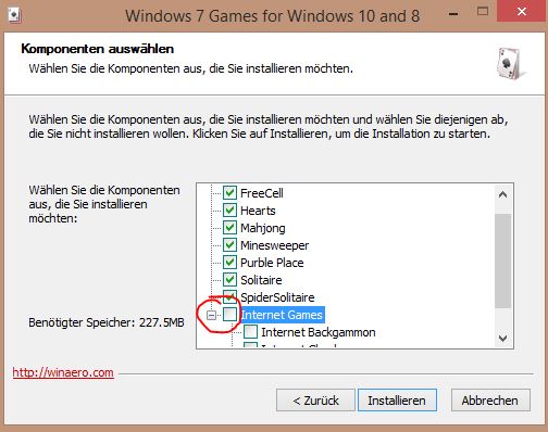 Windows 7-Spiele unter Windows 10 / Internet Spiele deaktivieren