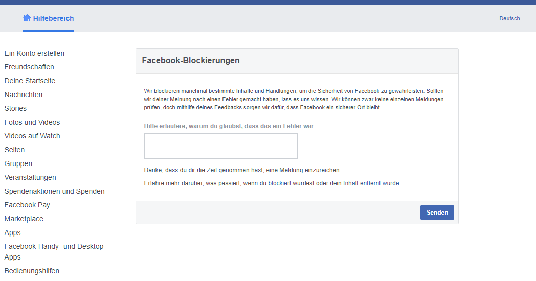 Von Facebook blockierte Website freischalten
