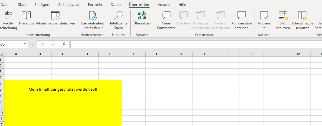 Excel Blattschutz aufheben durch die Passwort-Eingabe