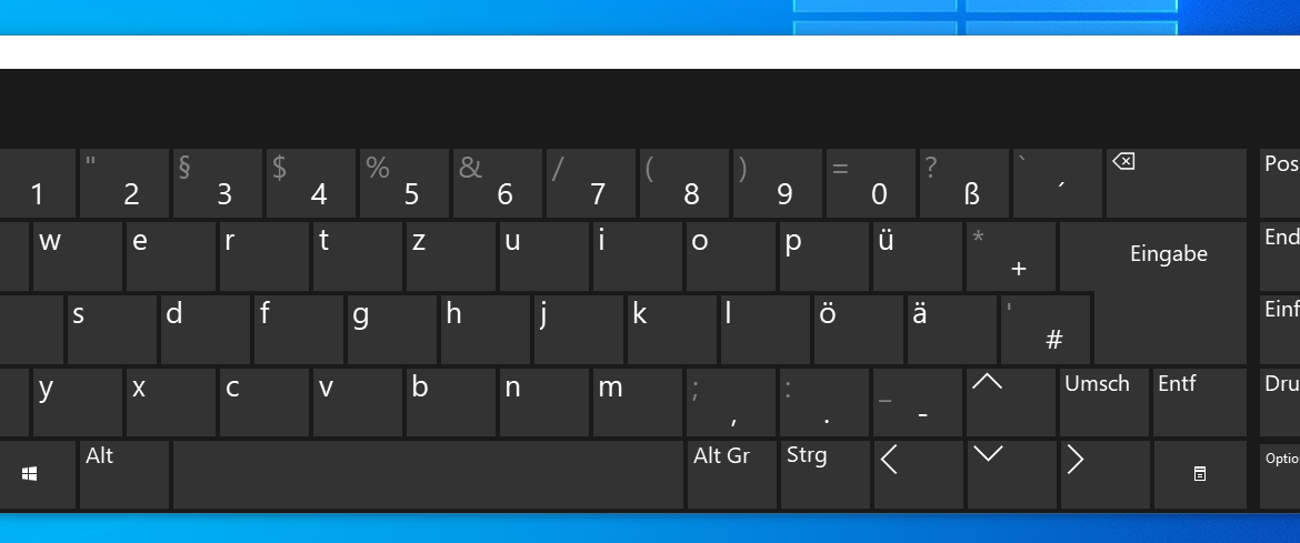 Windows 10 Bildschirmtastatur aktivieren