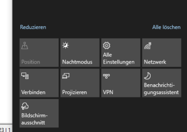 Windows 10: Action Center dauerhaft anzeigen aktivieren oder deaktivieren in Windows 10