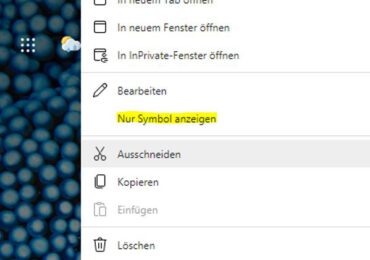 Microsoft Edge: Nur Symbole oder Namen und Symbole in der Favoritenleiste anzeigen – so gehts