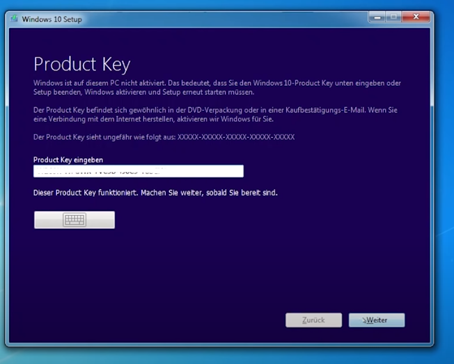 Windows Lizenz-Key Abfrage. 