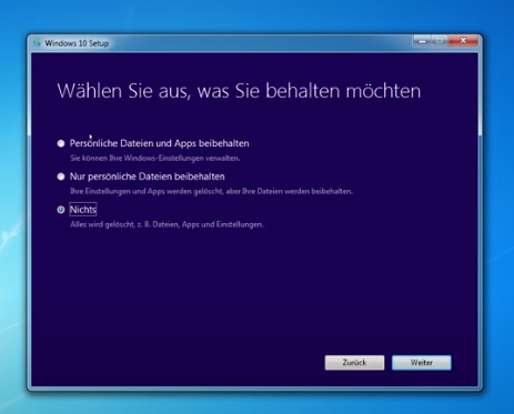 Windows 7 auf Windows 10 Update: Welche Daten sollen bei einem Windows Update übernommen werden? 