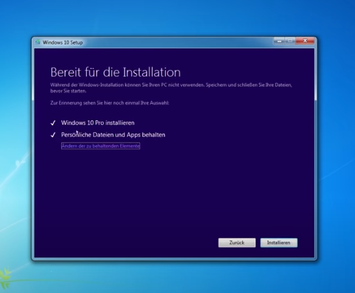 Windows 10 Update Assistent überprüft die PC Kompatibilität