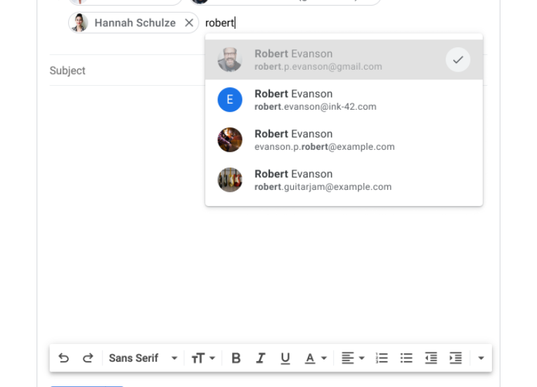 Gmail mit personalisierten Avataren