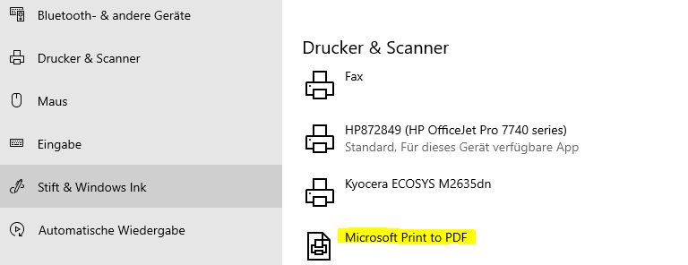 Microsoft Print To PDF Aktivieren Bei Windows 10