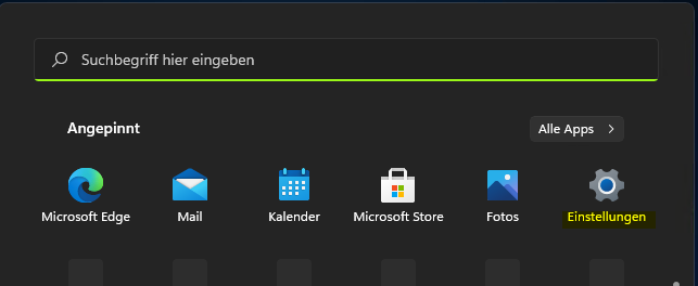 Windows 11 Einstellungen öffnen 