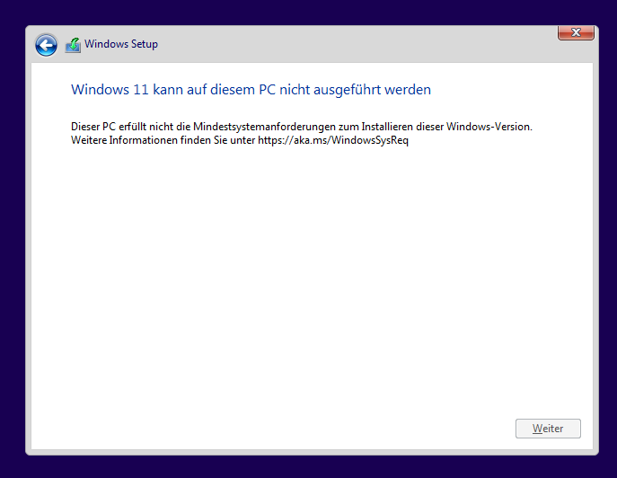 Windows 11 - Erfüllt euer alter PC die Mindestsystemanforderungen Windows 11 kann auf diesem PC nicht ausgeführt werden