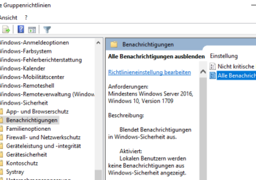Benachrichtigungen von Windows-Sicherheit in Windows 10 aktivieren oder deaktivieren