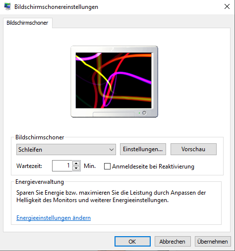 Bildschirmschoner Windows 10
