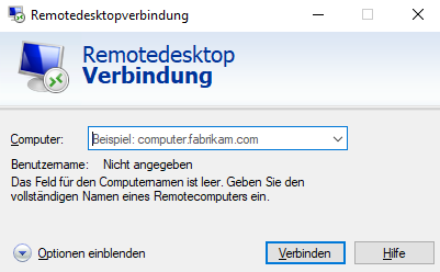 mstsc - Windows 10 Remotedesktopverbindungs-App öffnen