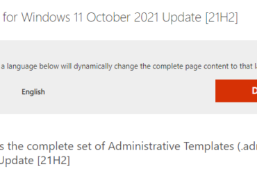 ADMX Vorlagen für Windows 11 Oktober 2021 Update [21H2] sind da