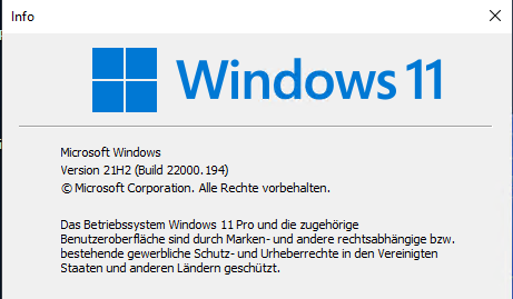 Windows 11 die Version und die Build-Nummer anzeigen lassen