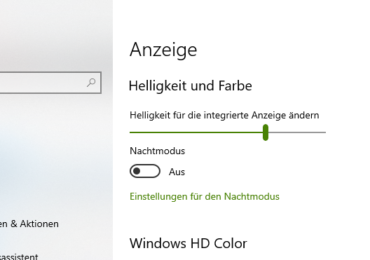 Nachtmodus in Windows 10 ein- oder ausschalten