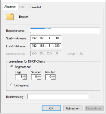 DHCP Lease Time anpassen
