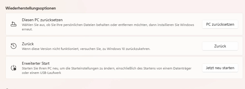 Downgrade von Windows 11 auf Windows 10 durchführen 