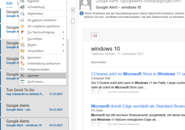 Outlook: Wie löscht man in Microsoft Outlook mehrere E-Mails?
