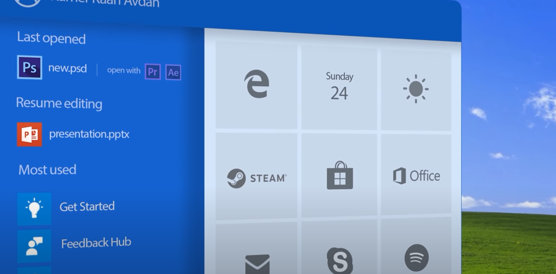 Windows XP im neuen Windows 10 Design