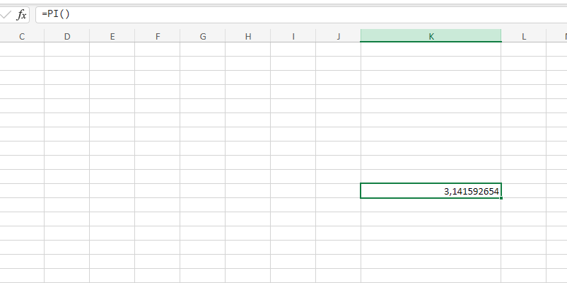 Die Kreiszahl Pi in Excel genau eingeben