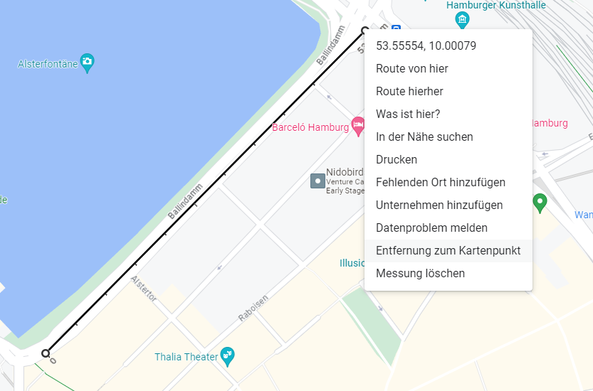 Google Maps Die Entfernung messen