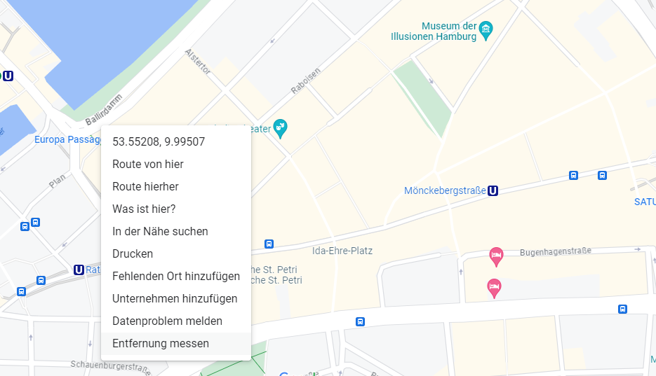 Google Maps Flächen messen: Entfernung  messen