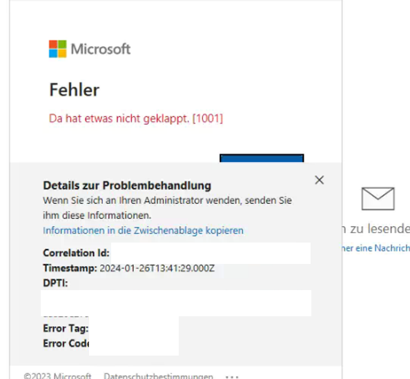 Microsoft Office 365: Anmeldefehler 1001