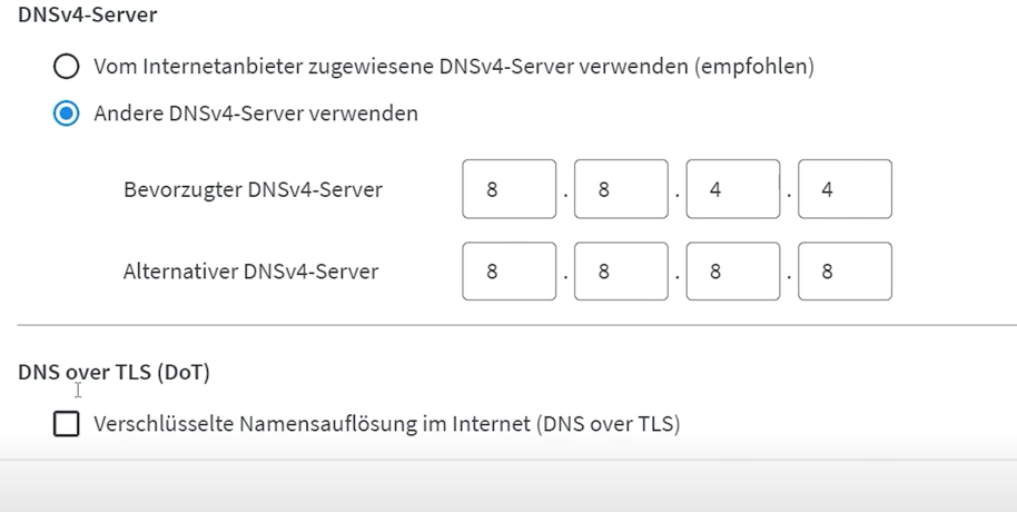 DNS Server in der FritzBox ändern 