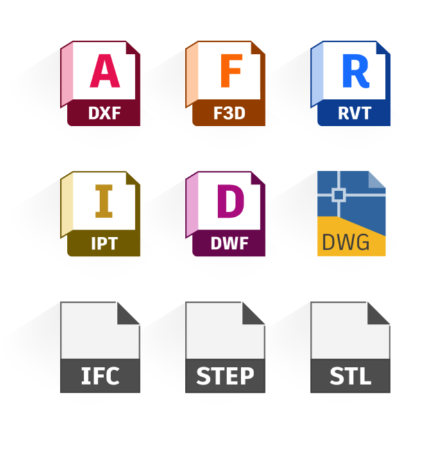 Autodesk Viewer unterstützt die meisten 2D- und 3D-Dateien, darunter DWG, STEP, DWF, RVT und SolidWorks.